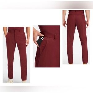 Men's Fabletics The Only Pant 33x30 Athletic Burnt Red Flat Front Zipper Fly